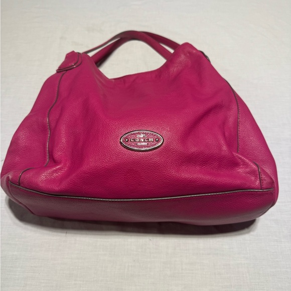 Coach Fuchsia Leather Hobo Bag - Picture 1 of 8